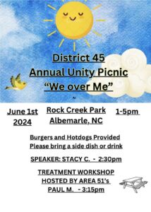District 45 Annual Unity Picnic "We Over Me" @ Rock Creek Park | Albemarle | North Carolina | United States