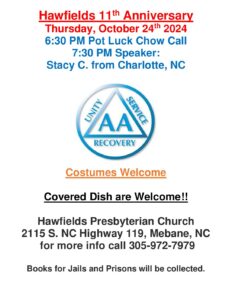 Hawfields 11th Anniversary Pot Luck @ Hawfields Presbyterian Church | Mebane | North Carolina | United States