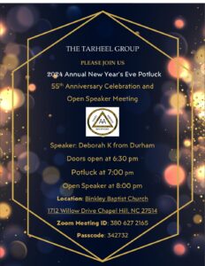 Tarheel Group's Annual New Year's Eve 55th Celebration @ Binkley Baptist Church | Chapel Hill | North Carolina | United States